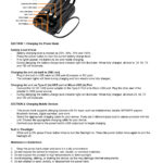 Portable power bank instruction manual showing charging ports, built-in cables, and operating instructions