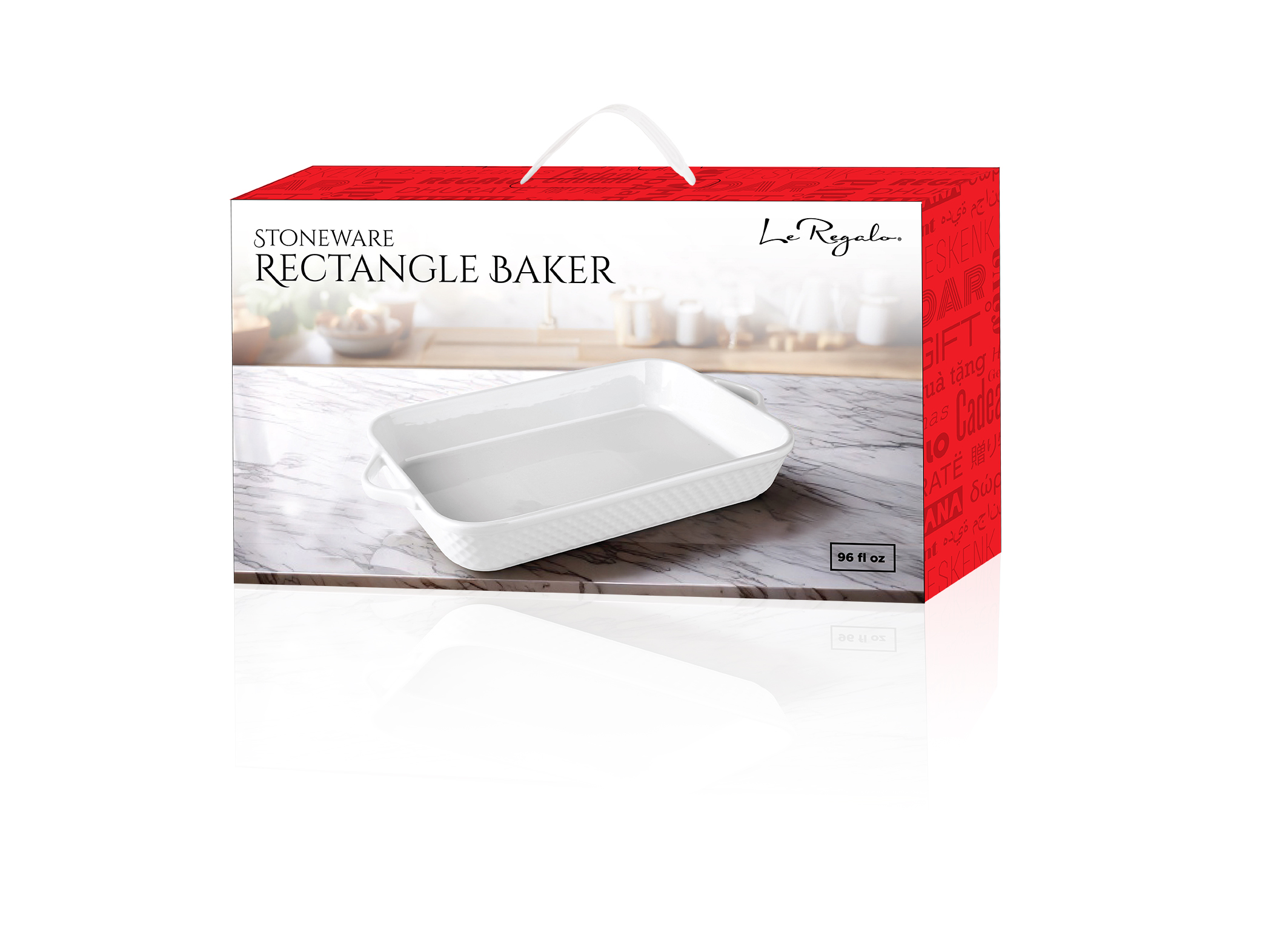 Le Regalo Stoneware Rectangle Baker packaging
